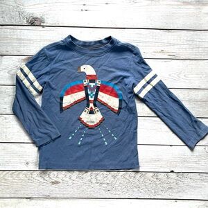 Tea Collection Blue Long Sleeve Tee with Eagle Design